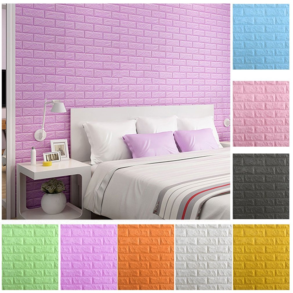 Multi color 3D  Foam  Brick Self Adhesive Wallpaper  